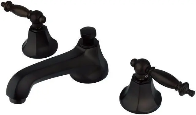 Main image of Two Handle 8" to 16" Widespread Lavatory Faucet with Brass Pop-up in Oil Rubbed Bronze by Kingston Brass