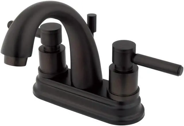 Main image of CONCORD TWIN BRASS HANDLE 4 LAVATORY FAUCET-Oil Rubbed Bronze Finish