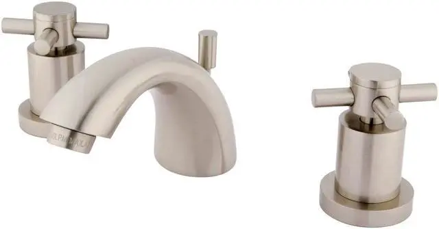 Main image of Kingston Brass KS2958DX Two Handle 4 in. to 8 in. Mini Widespread Lavatory Faucet with Brass Pop-up