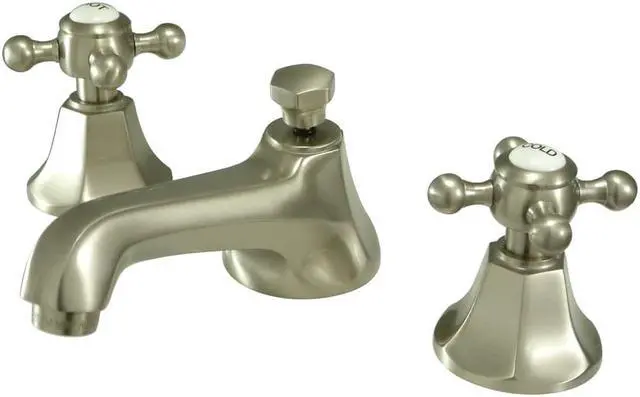 Main image of Kingston Brass KS4468BX Two Handle 8 in. to 16 in. Widespread Lavatory Faucet with Brass Pop-up