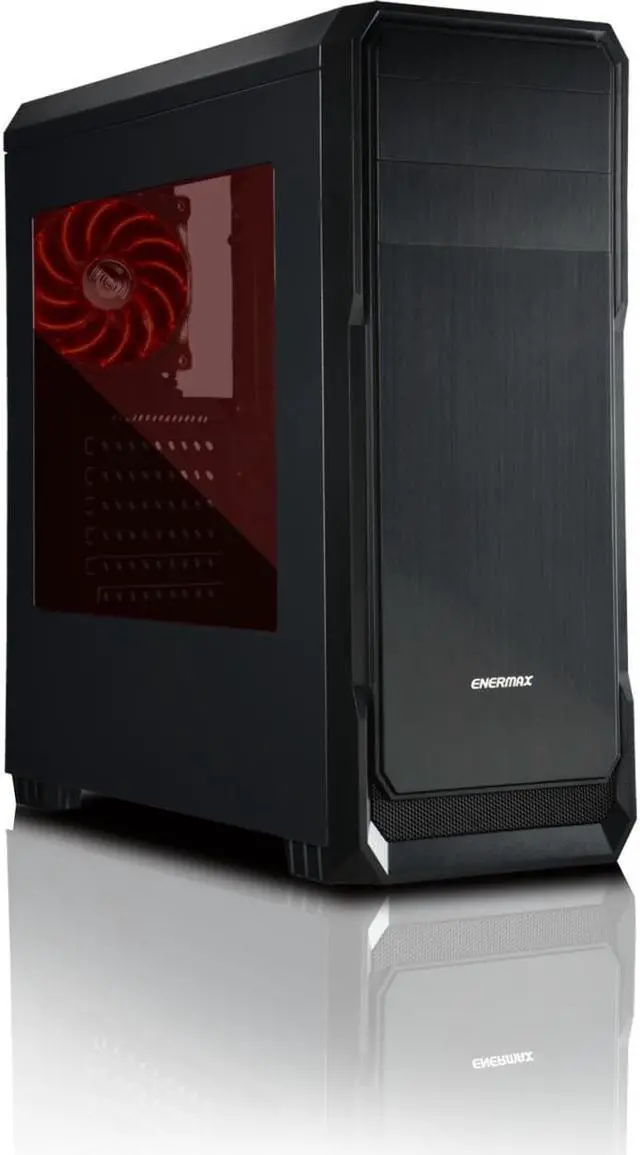 Alt view image 5 of 8 - Enermax Ostrog Lite ECB3080BB-01 Computer Case - Mid-tower - Black - Aluminum, Acrylic - 6 x Bay - 2 x 4.72" x Fan(s) Installed - ATX, Micro ATX, Mini ITX Motherboard Supported - 4 x Fan(s) Suppo