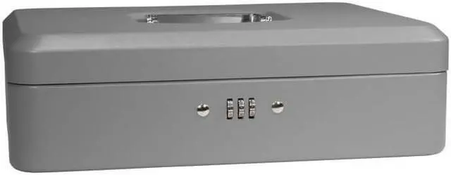 Alt view image 7 of 13 - 12 Inch Gray Cash Box with Combination Lock