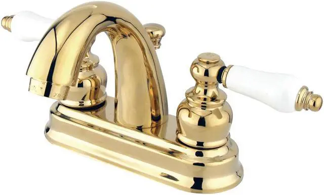 Alt view image 2 of 3 - Kingston Brass KB5612PL Restoration 4-Inch Centerset Lavatory Faucet, Polished Brass (Not CA/VT Compliant)