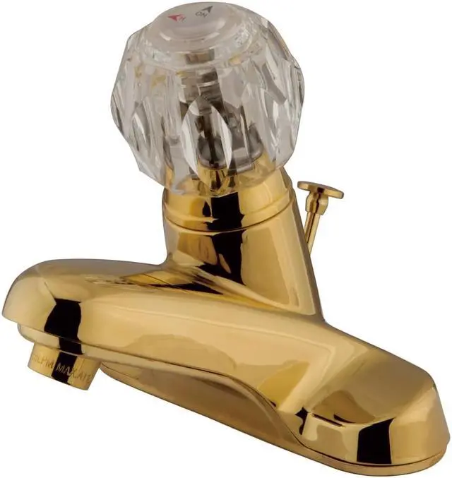 Main image of SINGLE ACRYLIC HANDLE 4 CNTR SET PB, BRASS-Polish Brass Finish