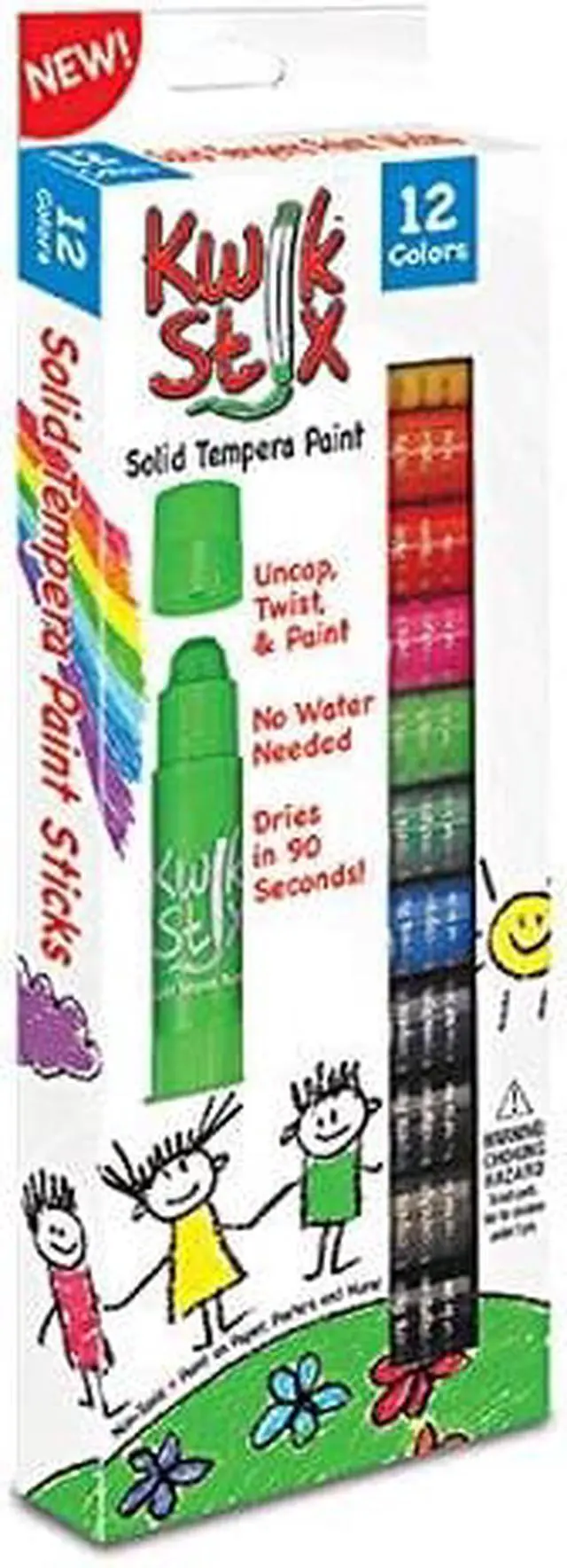 Alt view image 3 of 10 - The Pencil Grip Kwik Stix Solid Tempera Paint Sticks 12/PK Ast 602
