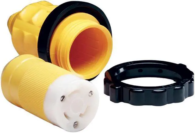 Alt view image 3 of 4 - Marinco 305CRCN.VPK 30A Female Connector w/Cover & Rings
