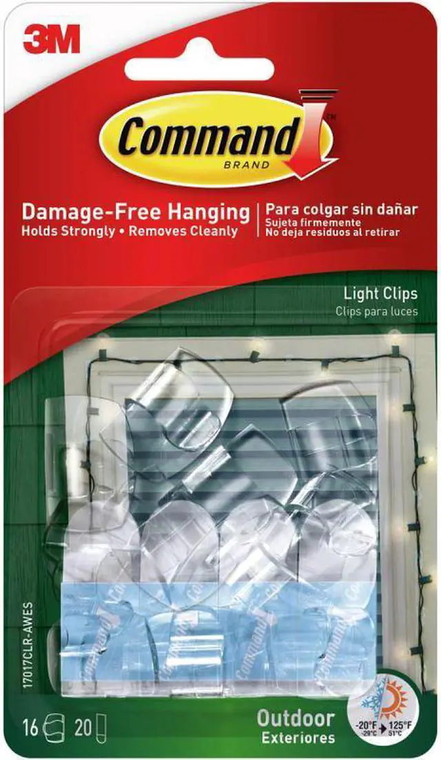 Alt view image 5 of 11 - Command All Weather Hooks and Strips Plastic Small 16 Clips & 20 Strips/Pack
