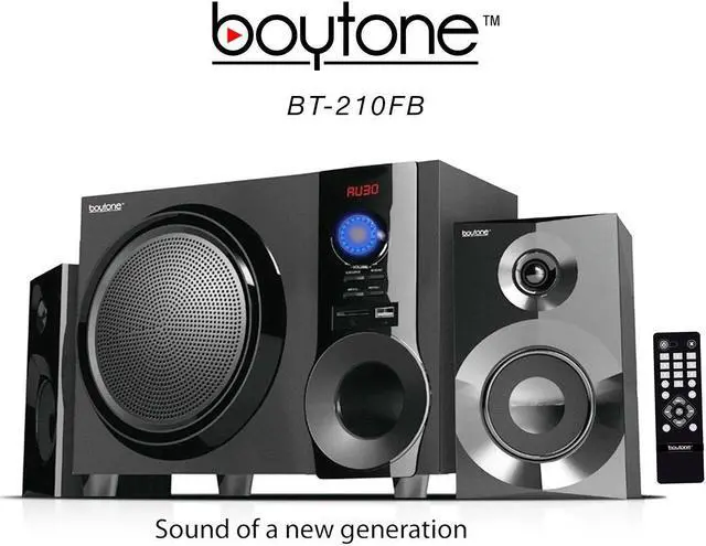 Alt view image 6 of 20 - Boytone BT-210FD Wireless Bluetooth 30W Speaker System with FM Radio & Remote Control for Smartphones, Tablets, Desktop