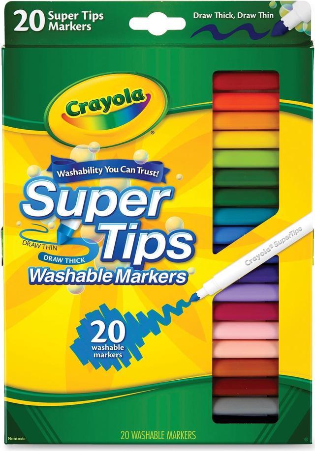 Crayola Super Tips Washable Markers - Fine Marker Point - Assorted - 20 /  Set