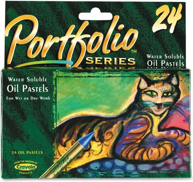 Alt view image 4 of 8 - CRAYOLA 523624 PORTFOLIO OIL PASTELS 24 COLOR SET WATER SOLUBLE