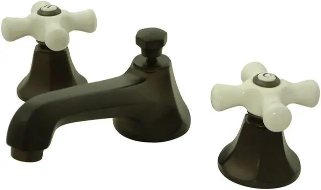 Main image of Two Handle 8" to 16" Widespread Lavatory Faucet with Brass Pop-up in Oil Rubbed Bronze by Kingston Brass