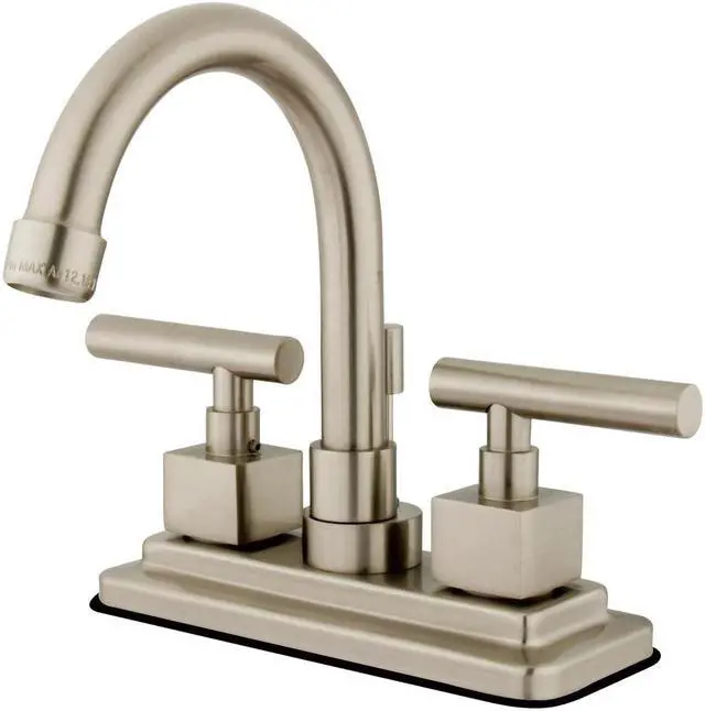 Alt view image 3 of 5 - Kingston Brass KS8668CQL 4 Inch Center Lavatory Faucet - Satin Nickel