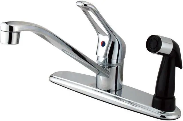 Alt view image 2 of 4 - Single Handle Kitchen Faucet With Black Sprayer