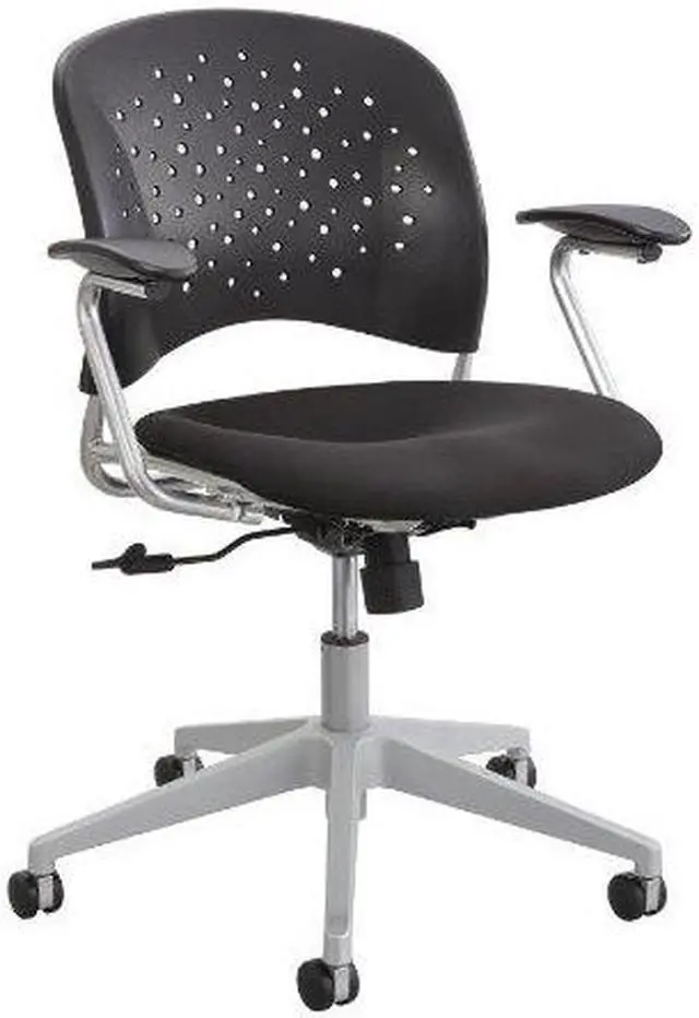 Alt view image 3 of 4 - Reve Series Task Chair, Round Plastic Back, Polyester Seat, Black Seat/back