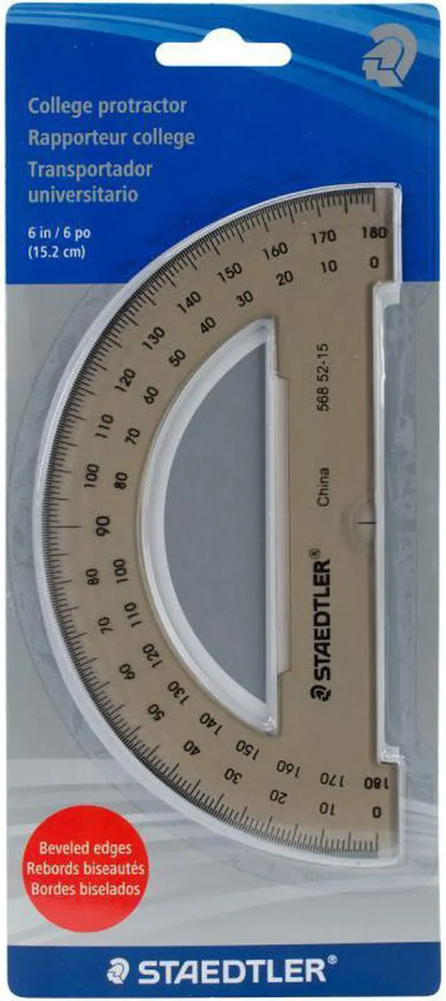 Alt view image 3 of 7 - 6" Protractor 180Degree Format Tinted Plastic