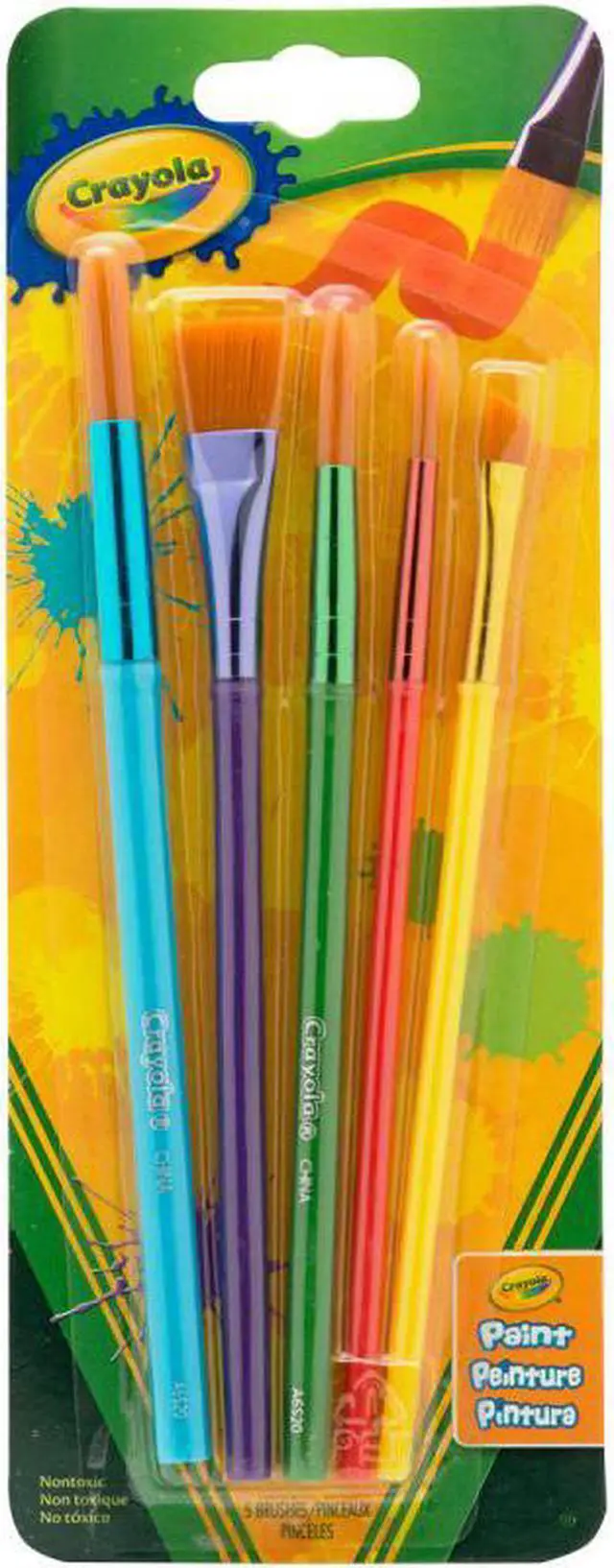 Alt view image 4 of 20 - Crayola Llc 05-3506 5 Pack Assorted Colors Crayola Paint Brush Set