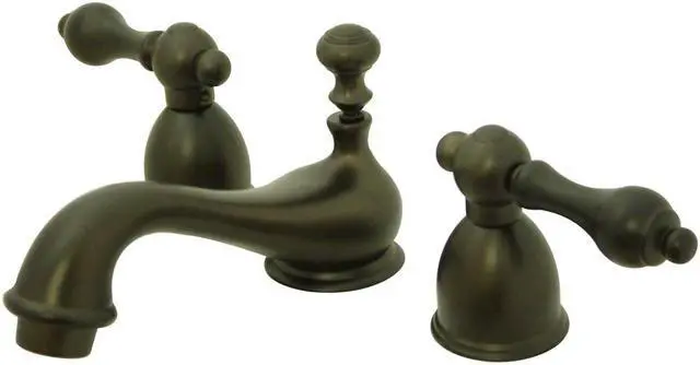Main image of Kingston Brass KS3955AL Two Handle 4 in. to 8 in. Mini Widespread Lavatory Faucet with Brass Pop-up