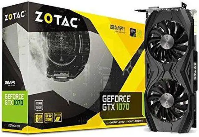 Alt view image 7 of 7 - Zotac GeForce GTX 1070 AMP Core Edition Graphic Card - 1.61 GHz Core - 1.80 GHz Boost Clock - 8 GB GDDR5 - Dual Slot Space Required
