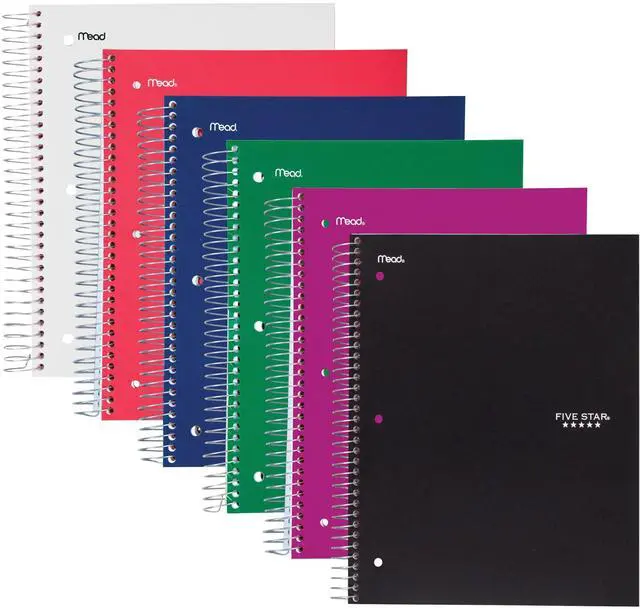 Alt view image 2 of 4 - Mead 5-Sub Notebook 8"x10-1/2" Wide-Ruled Ast 05206