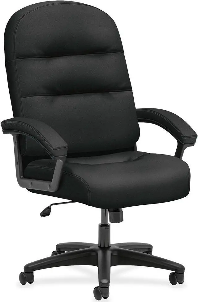 Main image of HON Pillow-Soft High-Back Chair - Fabric Black, Plush, Memory Foam Seat - Fiber Black, Fabric Back - 26.3" Width x 29.8"
