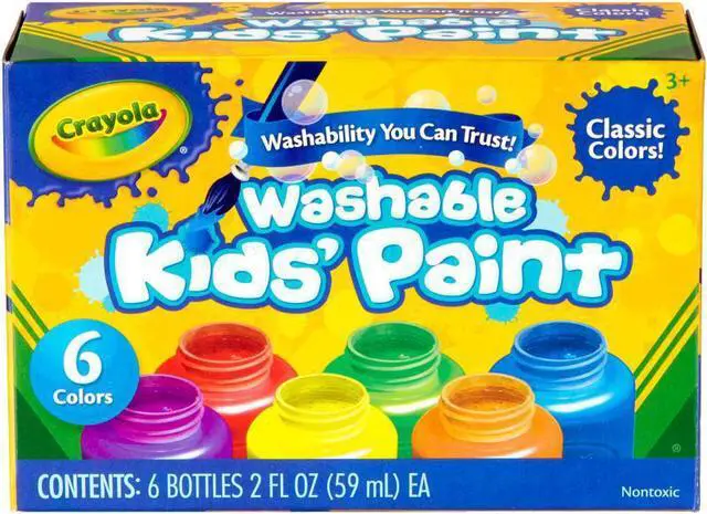Alt view image 10 of 20 - Crayola Llc Formerly Binney & Smith BIN541204 Washable Kids Paint 6 Jar Set
