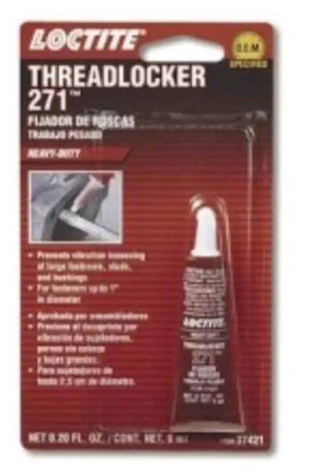 Alt view image 3 of 6 - LOCTITE 37421 271 Red Heavy Duty Threadlocker - 6 ml Tube