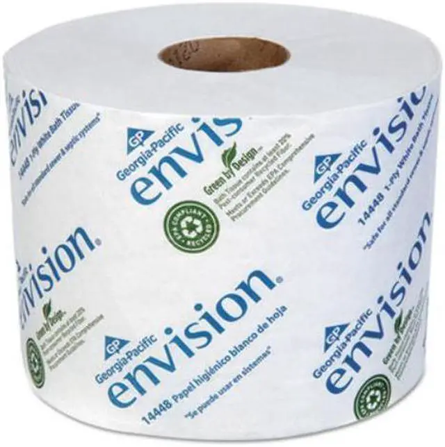 Alt view image 4 of 12 - GEORGIA-PACIFIC 14448/01 Envision Toilet Paper, 1Ply,PK48