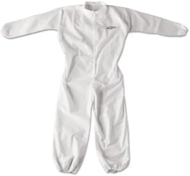 Alt view image 3 of 13 - Kimberly-Clark - 49104 - Collared Disposable Coveralls with Elastic Cuff, White, XL, SMS
