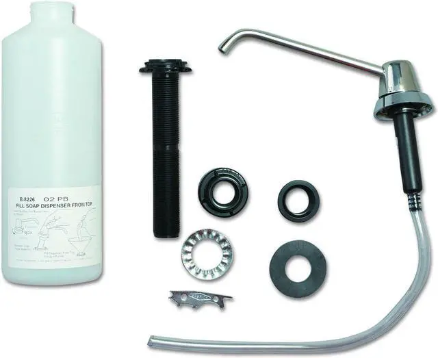 Alt view image 4 of 15 - Bobrick Counter-Mounted Soap Dispenser 34oz Stainless Steel 8226
