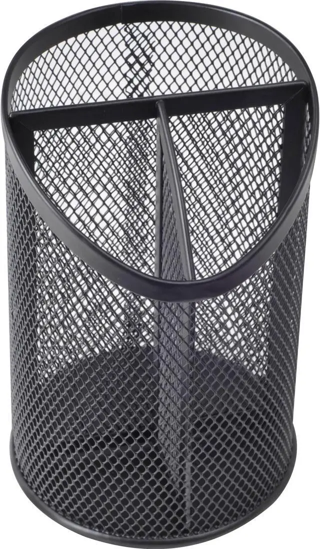 Main image of Lorell Pencil Cup Divided 4"Wx6"H Black 84140