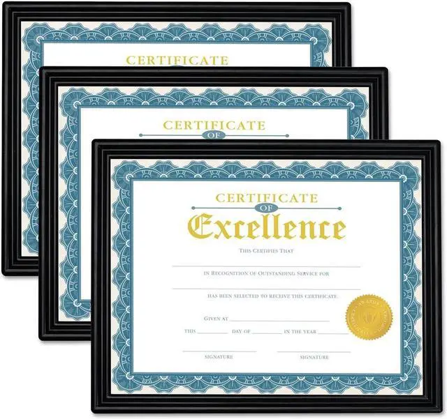 Alt view image 2 of 11 - Universal All Purpose Document Frame 8 1/2 x 11 Insert Black 3/Pack 76848