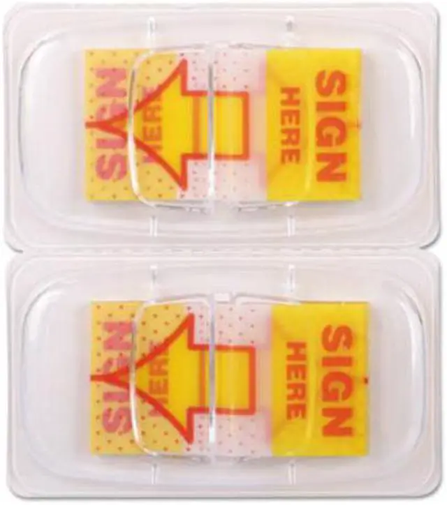 Alt view image 2 of 9 - Universal Deluxe Message Arrow Flags "Sign Here" Yellow 500/Pack 99007