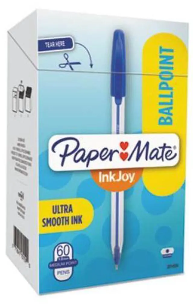 Main image of Paper Mate 2014534 InkJoy 50ST Ballpoint Pens, Medium Point (1.0mm), Blue, 60 Count