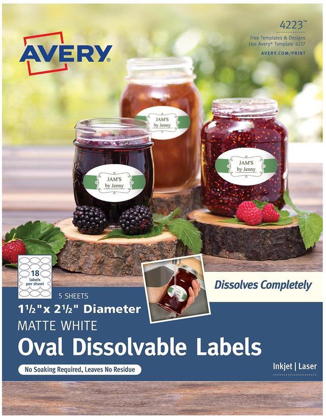 Alt view image 2 of 13 - Avery Dissolvable Labels, Removable Adhesive, Print to the Edge, 1-1/2 x 2-1/2,  90 Labels (4223)