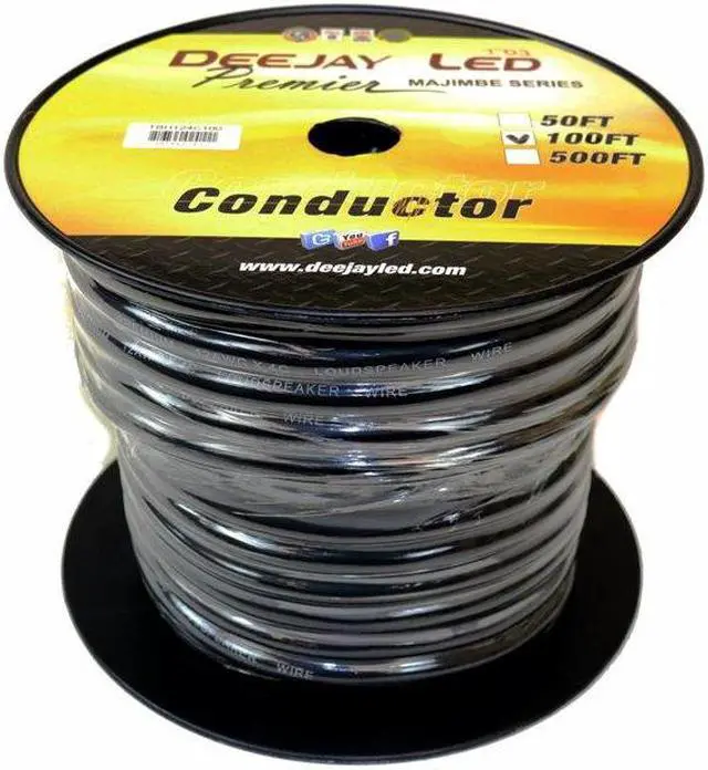 Alt view image 2 of 6 - Deejay LED TBH124C100 100 ft. of Four Conductor 12 Gauge Cable in Black Flexible Casing