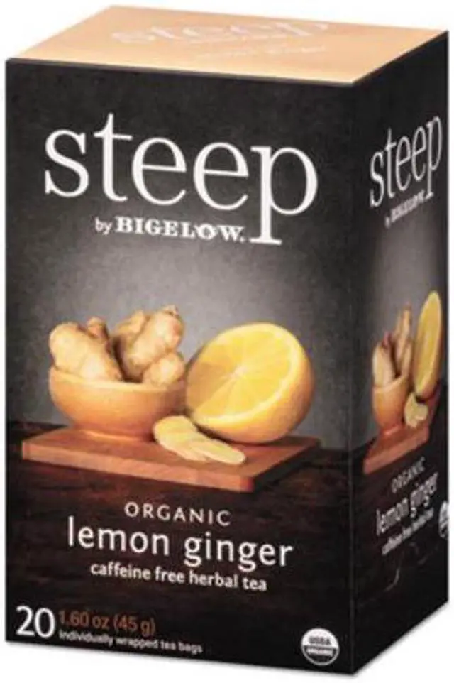 Alt view image 3 of 13 - steep Tea, Lemon Ginger, 1.6 oz Tea Bag, 20/Box 17704