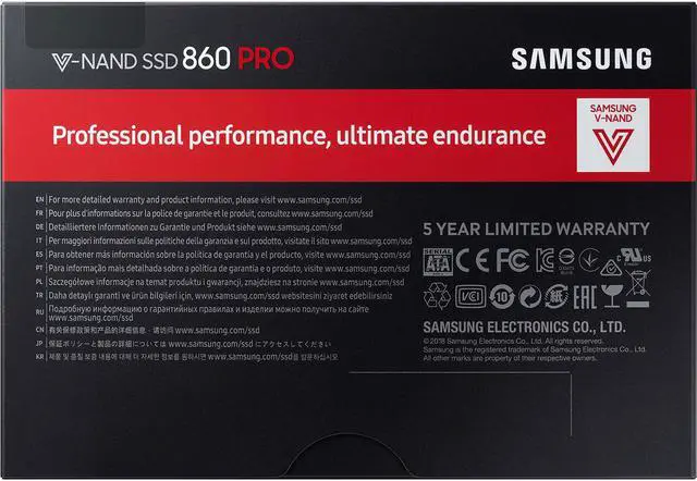 Alt view image 4 of 20 - Samsung - MZ-76P512E - Samsung TDSourcing 860 PRO MZ-76P512E - Solid state drive - encrypted - 512 GB - internal - 2.5 - SATA 6Gb/s - buffer: 512 MB - 256-bit AES - TCG Opal Encryption 2.0