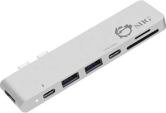 Alt view image 4 of 20 - SIIG Thunderbolt 3 USB-C Hub HDMI with Card Reader & PD Adapter - Silver
