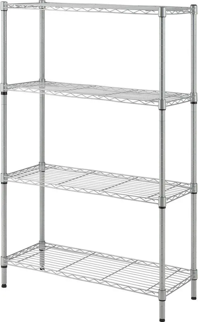 Alt view image 2 of 9 - Lorell Wire Shelving 4-shelf Light-duty 36"Wx14"Dx54"H Silver 70063