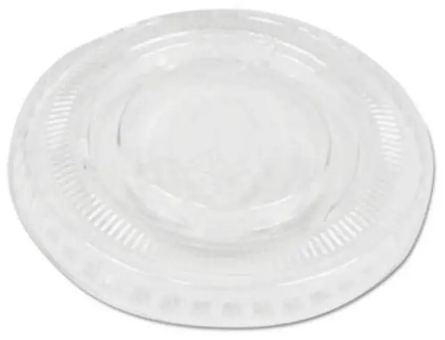 Main image of Boardwalk Soufflé/Portion Cup Lids Fits 1 oz Portion Cups Clear 2500/Carton PRTLID1