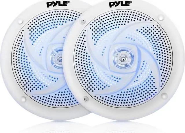 Alt view image 8 of 8 - Pyle Marine Speakers - 6.5 Inch 2 Way Waterproof and Weather Resistant Outdoor Audio Stereo Sound System with LED Lights, 240 Watt Power and Low Profile Slim Style - 1 Pair - PLMRS63WL (White)
