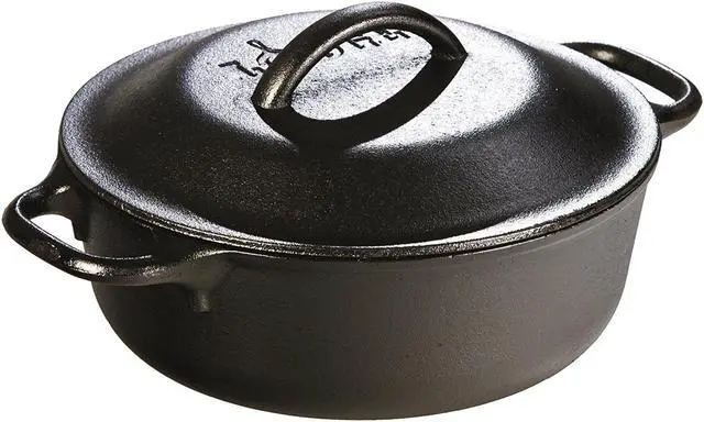 Alt view image 5 of 9 - 2Qt Serving Pot With Cover Lodge Cast Iron L2SP3 075536360805