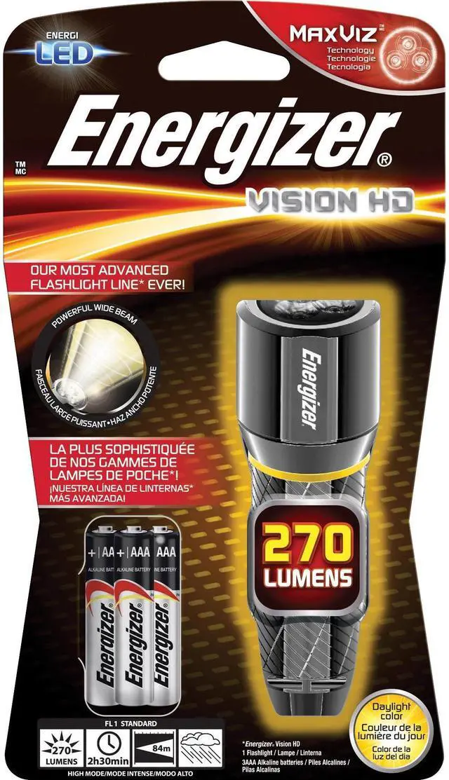 Alt view image 7 of 20 - Energizer Vision HD 3AAA Performance Metal Flashlight