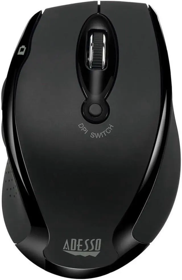 Alt view image 7 of 16 - Adesso iMouse M20B - Wireless Ergonomic Optical Mouse - Optical - Wireless - Radio Frequency - Black - USB - 1600 dpi - Scroll Wheel - Right-handed Only