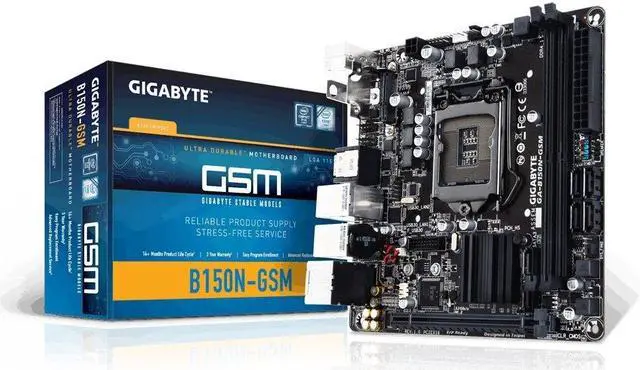Alt view image 3 of 3 - Gigabyte Ultra Durable GA-B150N-GSM Desktop Motherboard - Intel B150 Chipset - Socket H4 LGA-1151