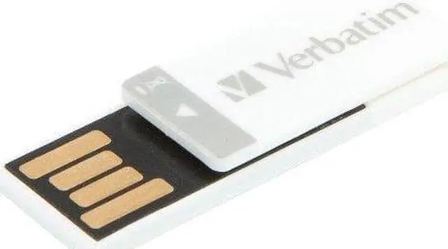 Alt view image 2 of 11 - Verbatim Clip-it USB Drive 16GB White - 16 GB - USB 2.0 - White - 1/Pack