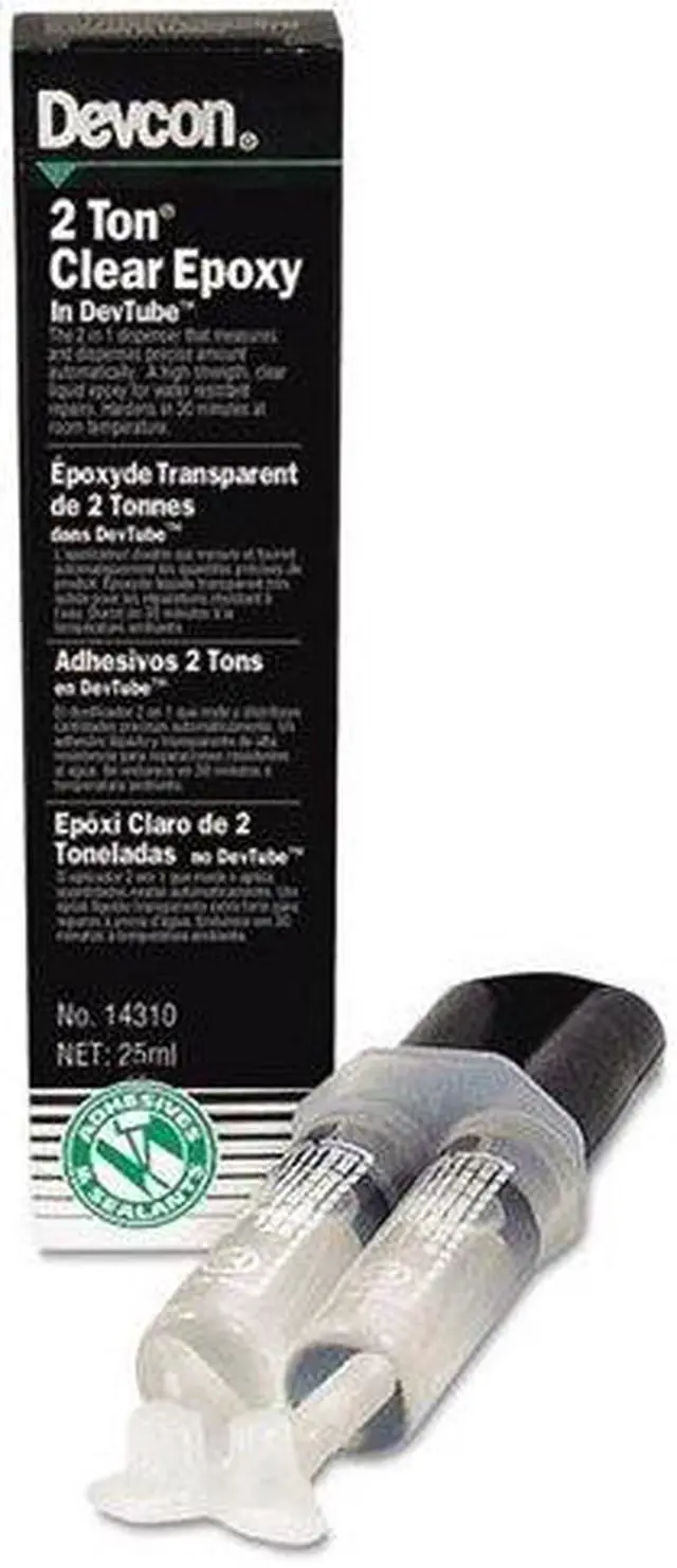 Alt view image 4 of 7 - DEVCON 14310 Construction Adhesive, 2 Ton Epoxy Series, Clear, 25 mL, Syringe,