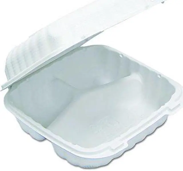 Alt view image 2 of 11 - Pactiv PACYCN80803 Earthchoice Smartlock Hinged Lid Containers, White, 22 Oz, 200/Carton