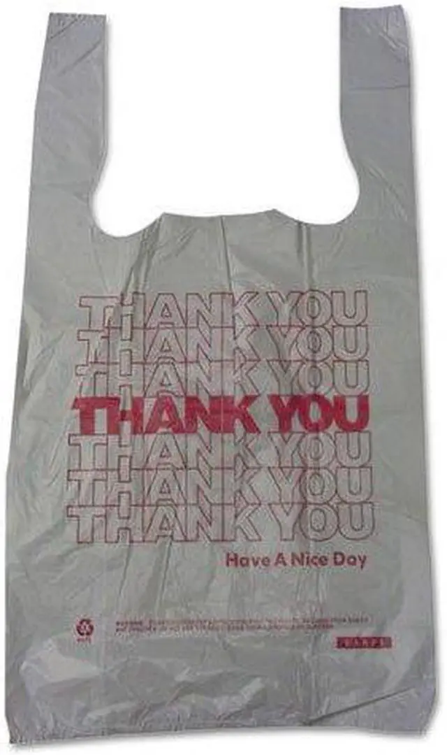 Main image of Barnes Paper Company Thank You High-Density Shopping Bags 10w x 5d x 19h White