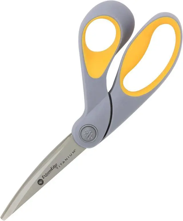 Alt view image 2 of 6 - Acme United 14669 9   Titanium Bonded Bent Handle Scissors  Gray 3/Pk